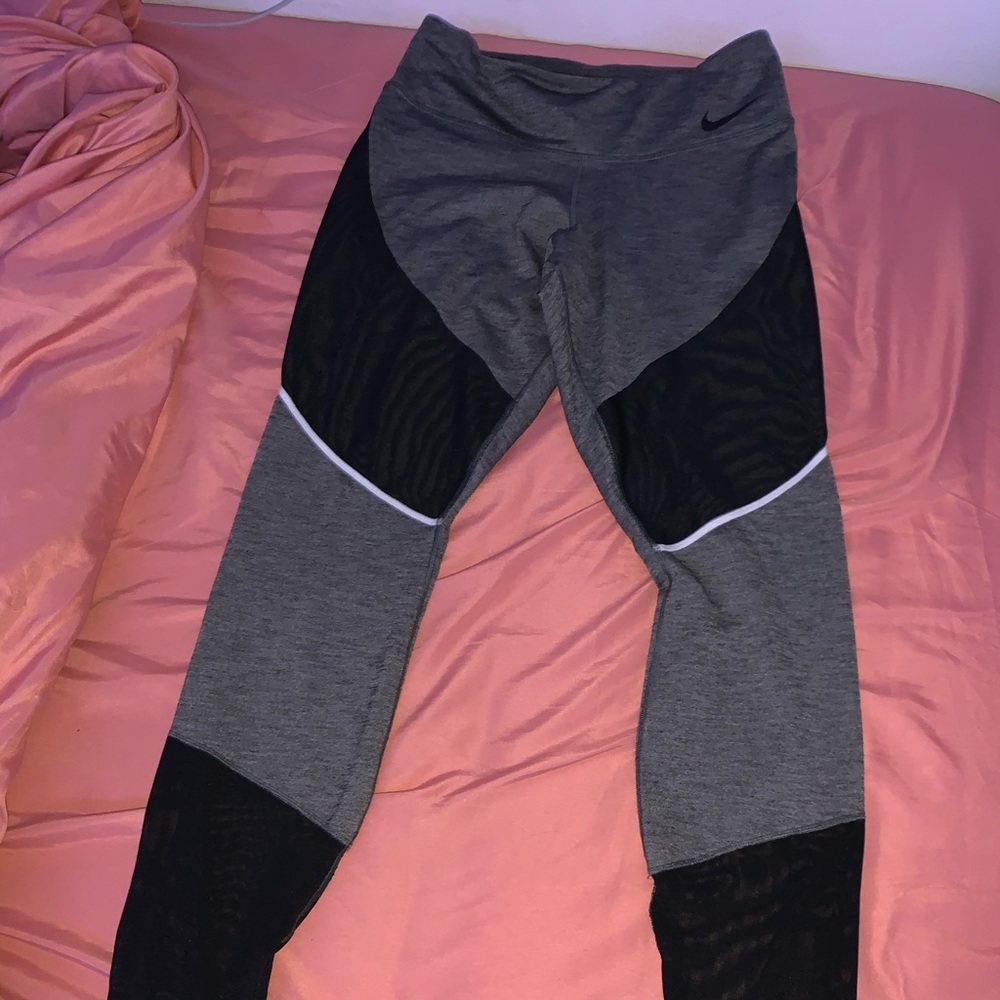nike gray and mesh leggings